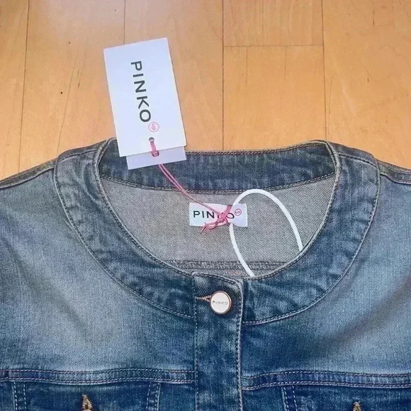 PINKO Girls Denim Fringe Jacket - Picture 7 of 11